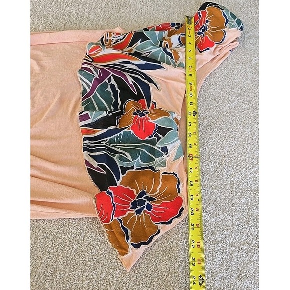 Free People Annka Peach Floral Print One-Shoulder Linen Blend Bubble Top Size L - Picture 10 of 13